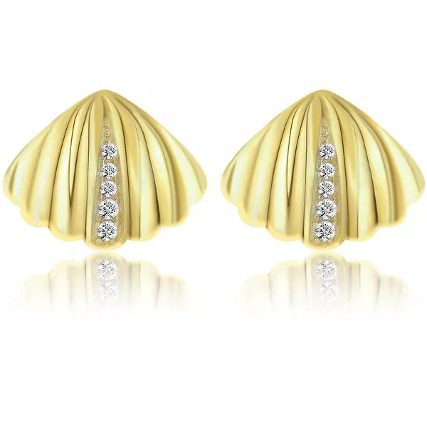 Molenia 14K Gold Plated Seashell Earrings 925 Sterling Silver Shell Stud Earrings Beach Jewelry Ocean Summer Vacation Small Gifts for Women Her Girls