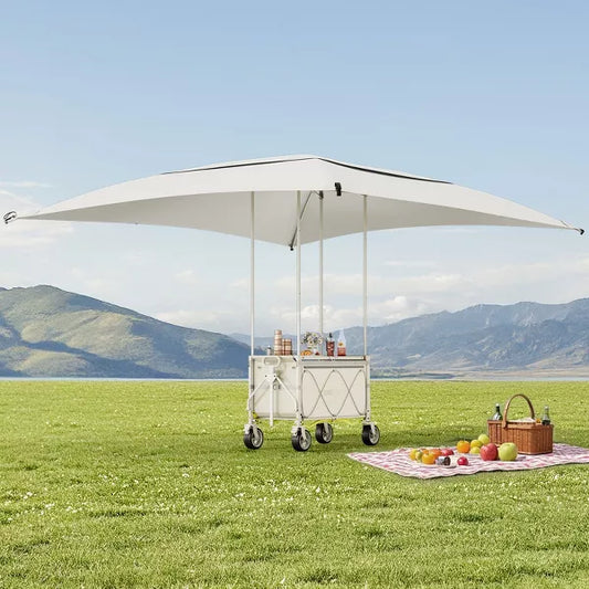 LIKEPAY Aluminnum Collapsble Foldable Utility Cart With Waterproof Canopy for Camping and Outdoor Activities