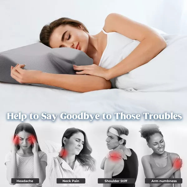 Hyleory Memory Foam Pillow with Arm Rest for Side Sleepers, Ergonomic Support for Neck and Shoulder Relief, Cooling Cover