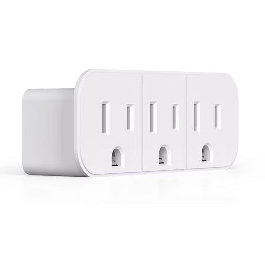 ELEGRP Triple Outlet Extender, 3 Prong Grounded Wall Tab with 3 Electrical Outlets for Travel Home Hotel Office, ETL Listed, White ¨3 Pack)