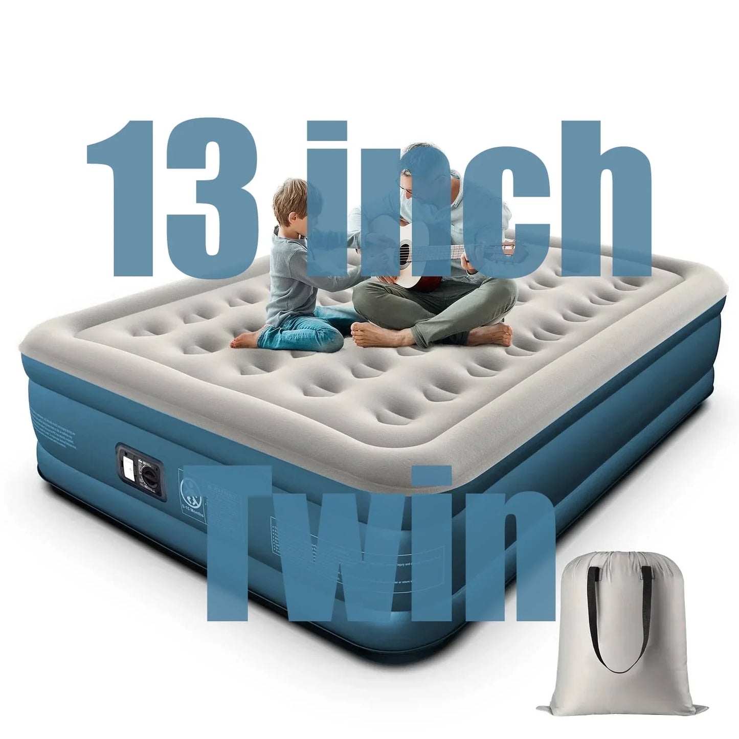 GVDV 13 Queen Air Mattress with Built in Pump, Raised Inflatable Bed for Home  Guests, Quiet Surface Blow up Mattress, Portable Air Bed, Colchón Inflable, Supports up to 660 lbs