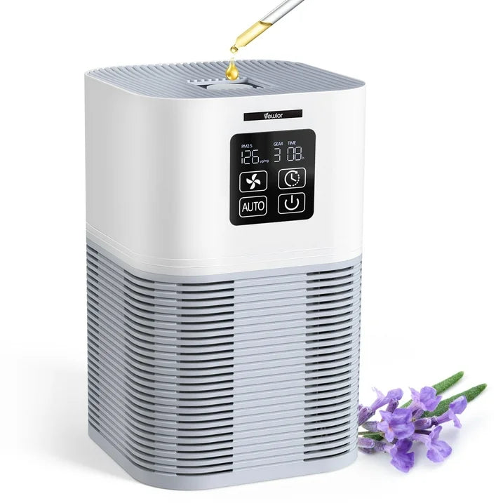 Home Air Purifier,Coverage up to 600 sq.ft, H13 True HEPA Filter, Fragrance Sponge, 6 Timers, Quiet Operation - Ideal for Pets, Dander, Odor, Dust, Smoke, Pollen