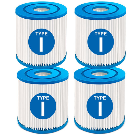4-Pack Type I Pool Filter Cartridge 58093 Replacement 3.5"x3.1" for 300/330 Gal/H Filter Pump, Compatible with Summer Waves and More Above Ground Pool Pump