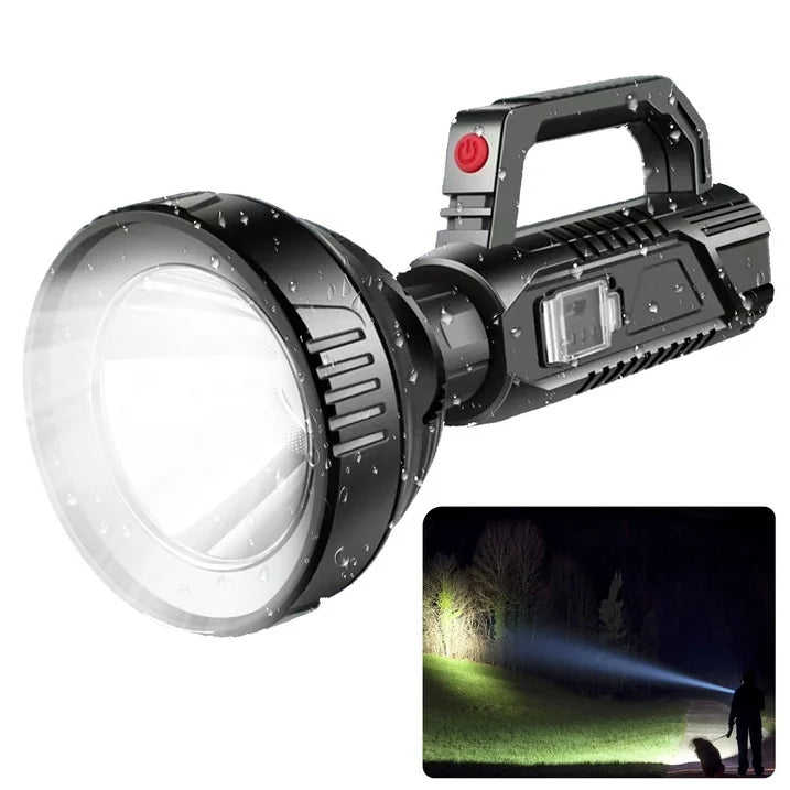 LED Flashlight Rechargeable, 50000 Lumens Super Bright Flashlights, Big Beam Long Range Spotlight Flashlight, Waterproof Torch Light for Camping, Fishing, Hunting, Hiking, Patrol