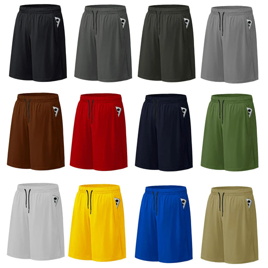 SMNDY Men's Athletic Shorts Mesh Workout Gym Activewear Basketball Shorts 8" Inseam With Pockets Random Colors 5 Pack