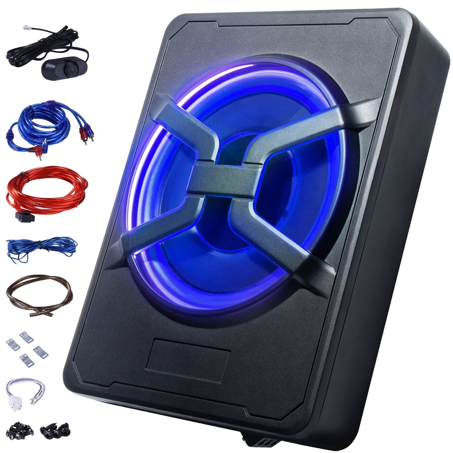 Subwoofer Amplifier Y-Shaped 10 Inch Blue Light 800W Built-in Amplifier