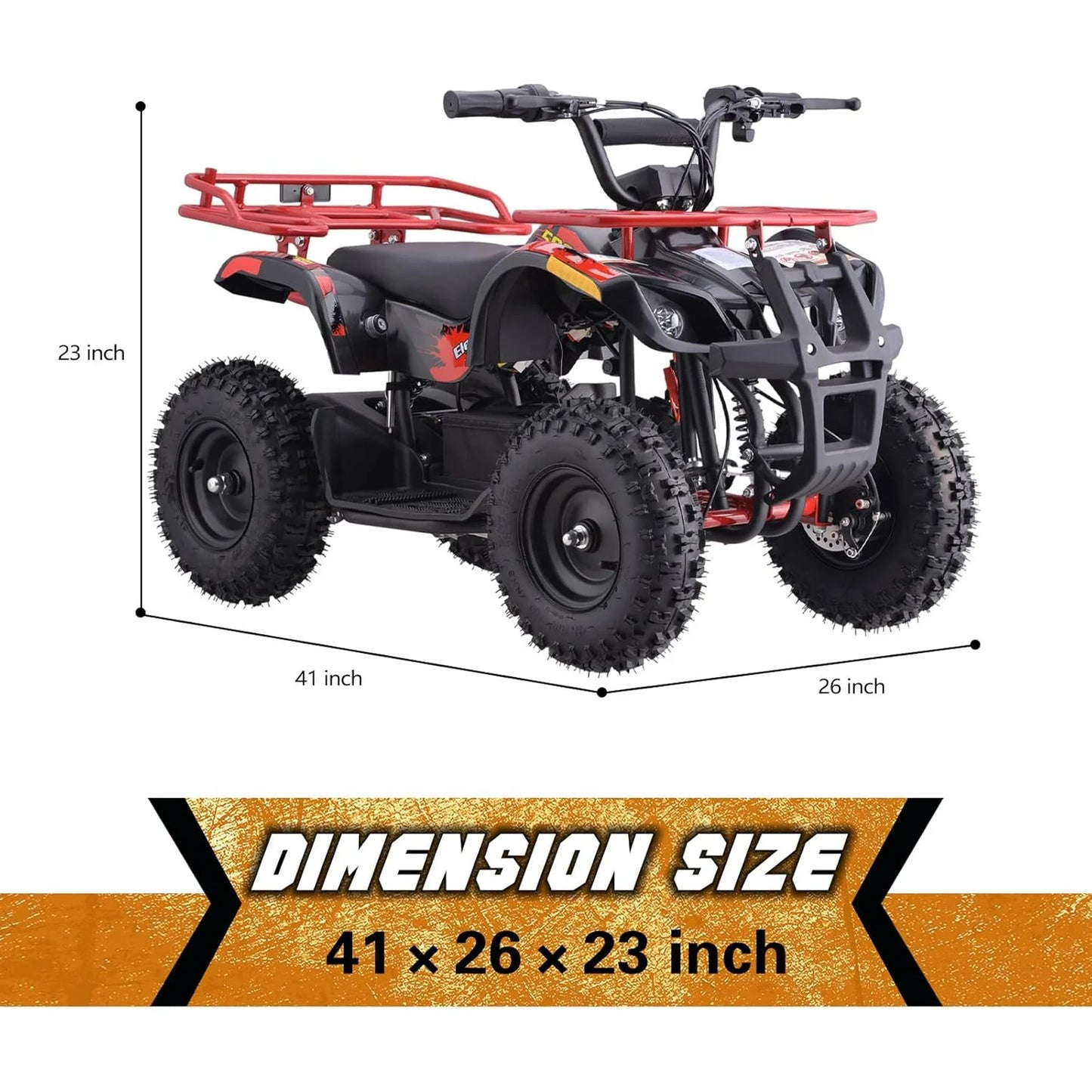 Dirt Quad 500 for Kids Teenager, 36V Electric 4 Wheeler for Teens, X Large Metal Frame, Speed Control, Suspension, Disc Brake, Charger Included (Red)