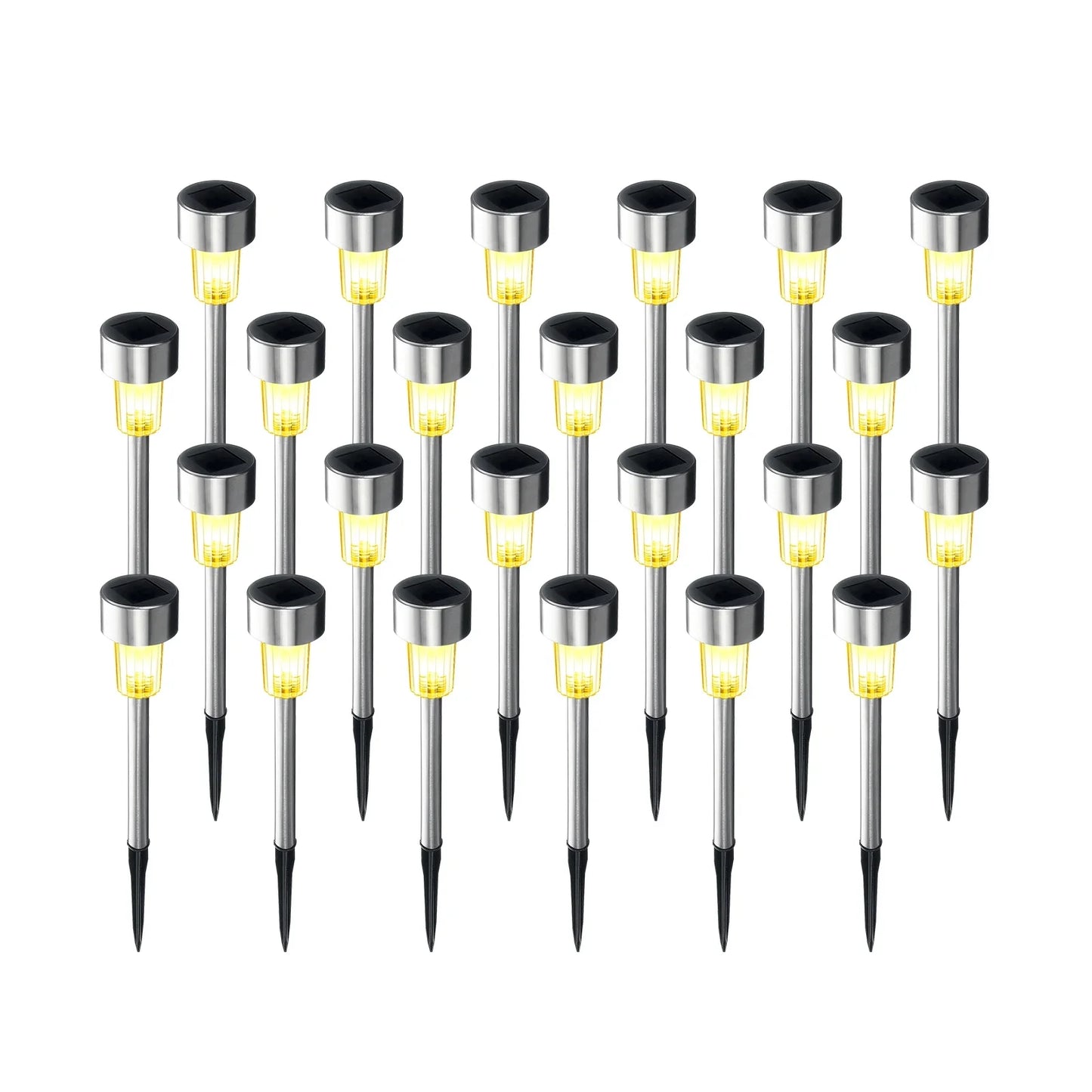 BLITZWILL Solar Lights Outdoor, 24Pack LED Waterproof Pathway Lights for Garden, Landscape, Path, Yard, Patio, Warm White