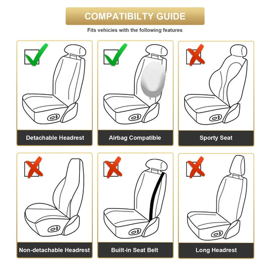 Audew 1 Piece Front Car Seat Cover PU Leather, Breathable and Soft Auto Seat Protector Universal Fit for Sedan SUV Pickup Van