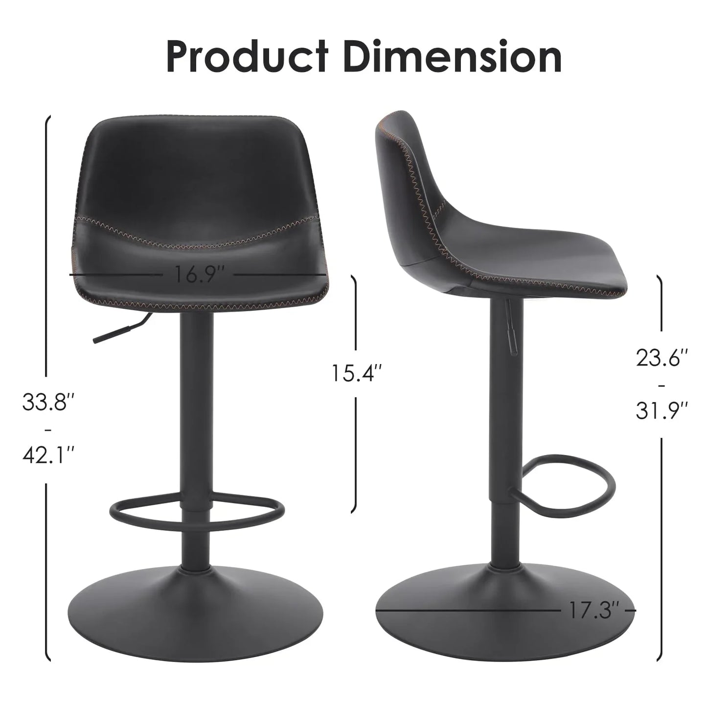 Adjustable Swivel Bar Stools Set of 2 for living room