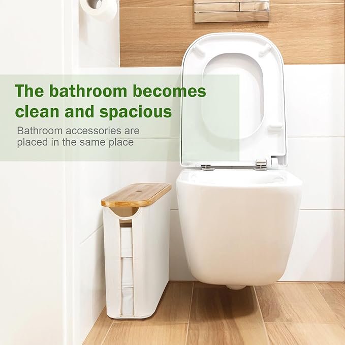 Toilet Paper Storage 2Pc,Toilet Paper Holder with Storage,Large Capacity Regular 20 Rolls or 15 Mega Rolls