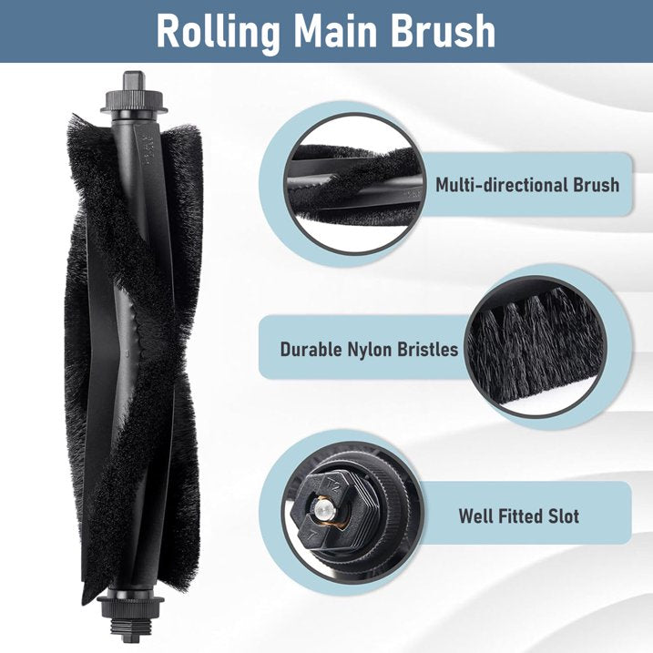 Replacement Parts for eufy L60 eufy L50 Robot Vacuum, Replacement Accessories Kit Include 2 Roller Brushs, 8 HEPA Filters, 8 Side Brushs, 1 Clean Tool and 1 Screwdriver