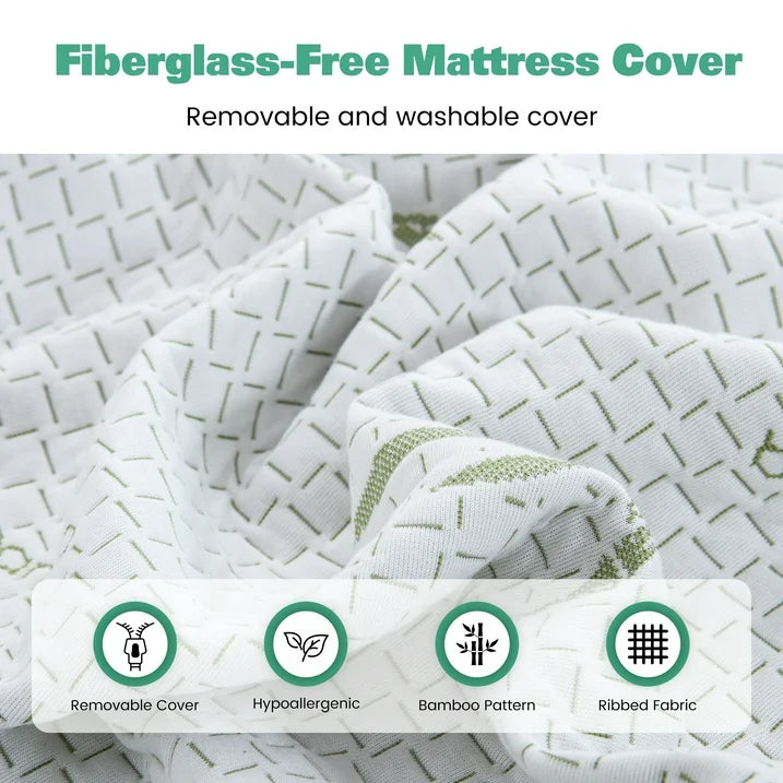 HSUNNS 10 inch Full Mattress, Memory Foam Mattress in a Box, Green Tea Cooling Gel, Medium Support & Pressure Relief, Washable Cover and Non-Slip Bottom, CertiPUR-US Certified, White