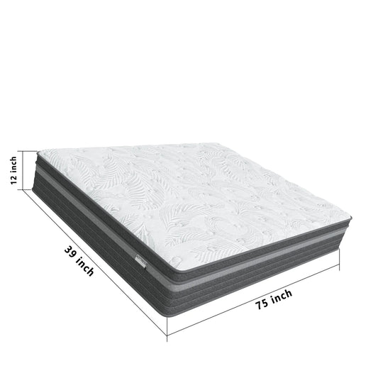 AOTTRESS Twin Mattress, 12 inch in a Box Hybrid Design with CertiPUR-US Foam,Pressure Relief Motion Isolation 100 Nights Trial