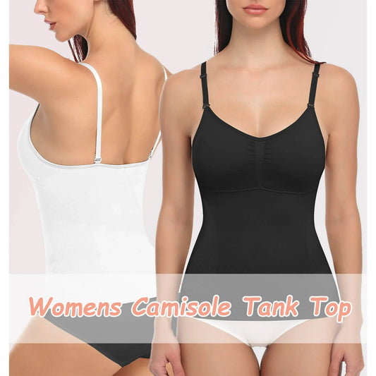 3 Packs Shapewear Camisoles with Built in Padded Bras Tummy Control Compression Tank Tops for Women Body Shaper