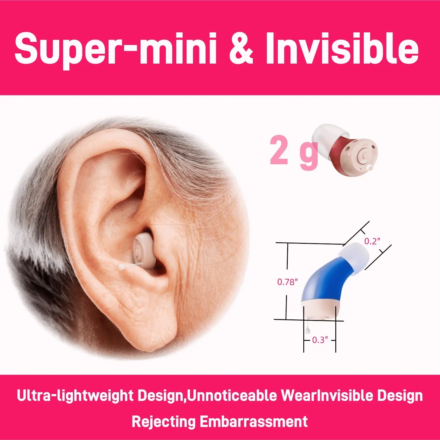 iadr Hearing Aids for Seniors Rechargeable with Noise Cancelling, Adults Hearing Amplifiers for Hearing Loss, Hearing Amplifiers with Magnetic Charging Case,Beige(A49)