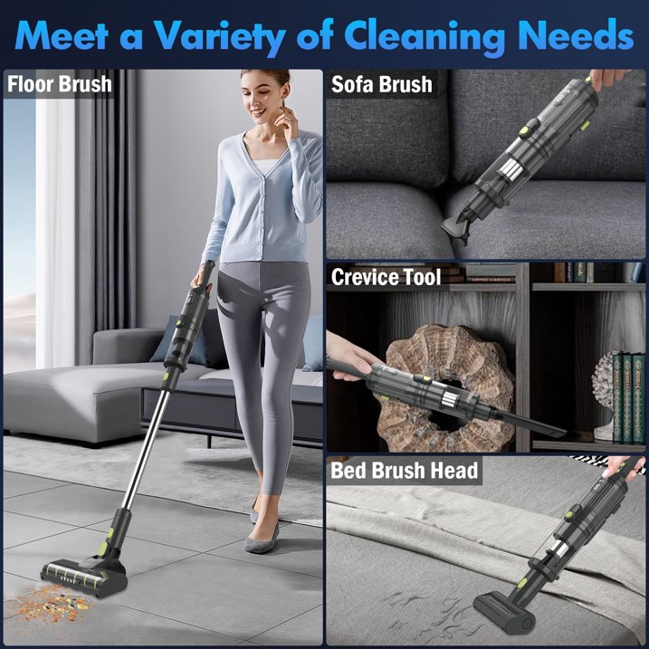CareVac Cordless Stick Vacuum Cleaner Lightweight for Carpet Floor Pet Hair Home