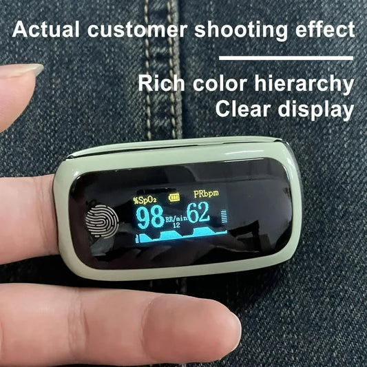 SUWU Pulse Oximeter Fingertip, Pulse Oximeter Rechargeable, Pulse Oximeter with Rechargeable, Fingertip Blood Oxygen Saturation Monitor Rechargeable, for Home Outdoor Sports Wide Use (Blue)