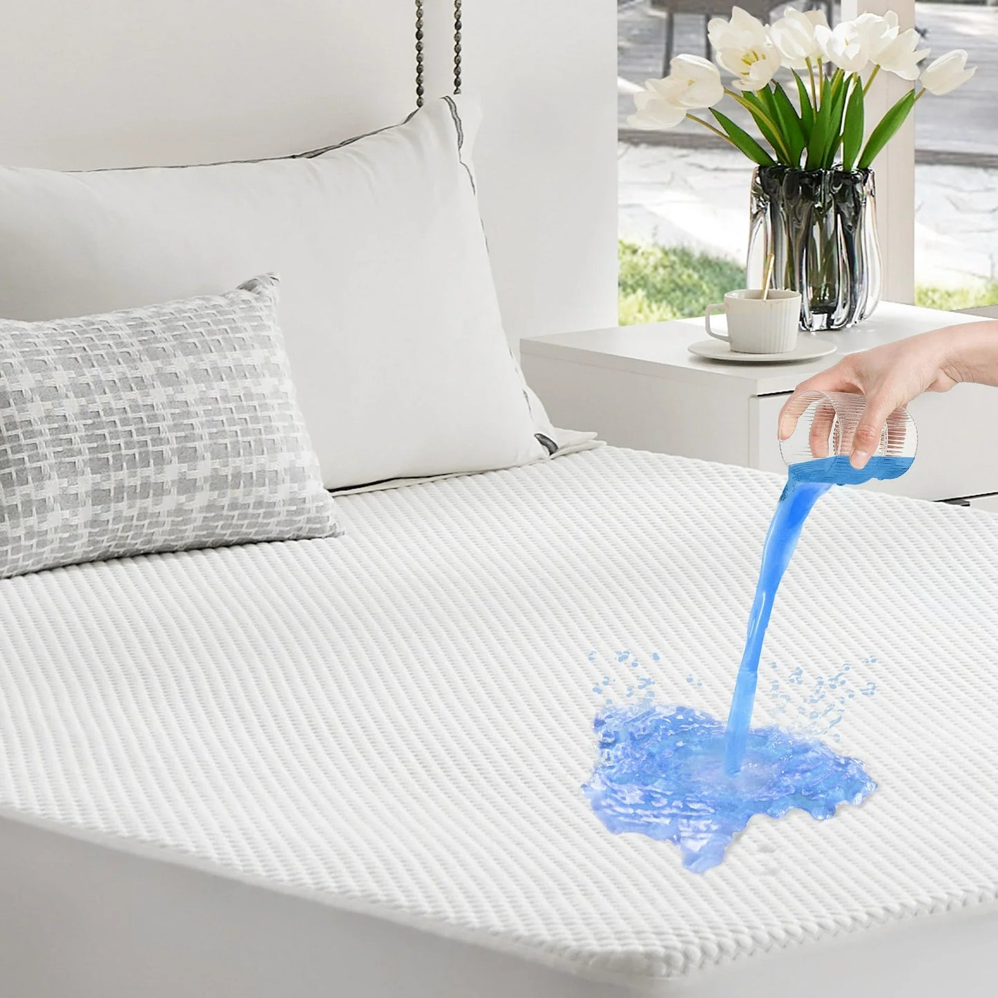 edx Full Size Waterproof Mattress Protector, Premium Terry Mattress Cover 200 GSM, Breathable, Machine Washable, Elastic Elastic Opening, White, 54 "x75"