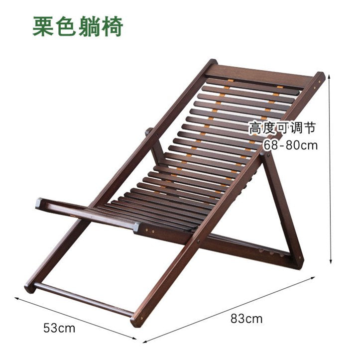 SUSUZI Bamboo Lounge Chair Adjustable Reclining Folding Chair Outdoor Indoor Garden Pool Patio Chair
